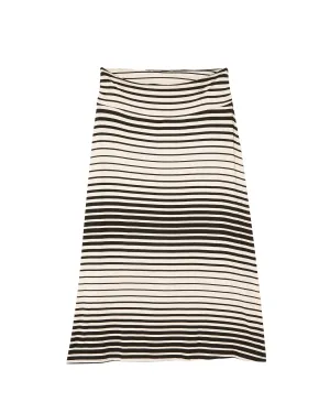 Adriatic Ruched Foldover Maxi Skirt | Black / Tan