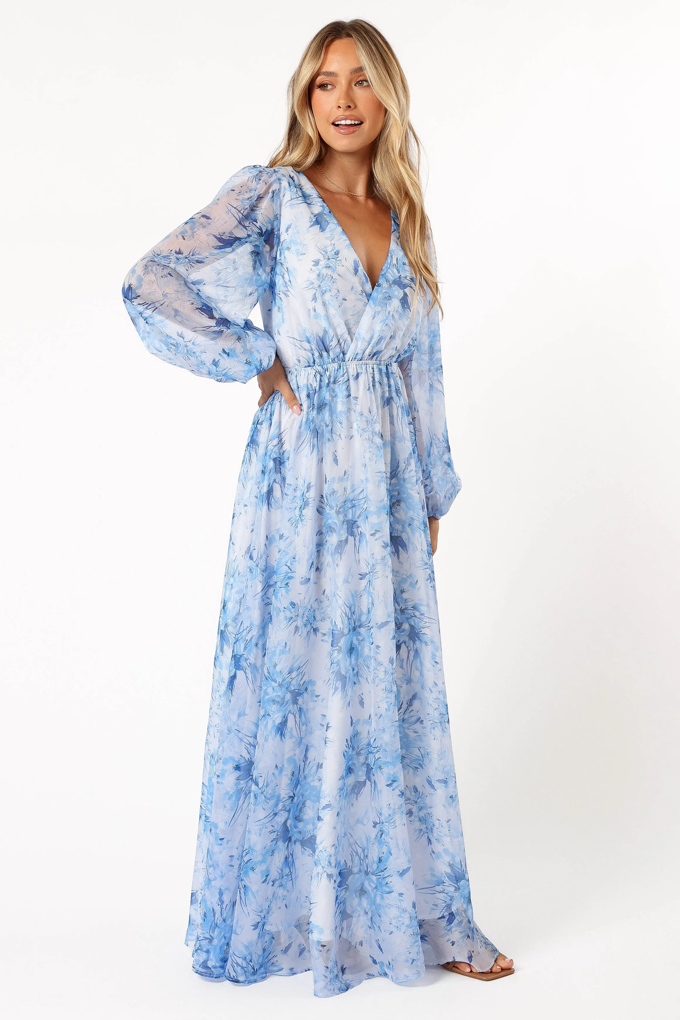 Anisa Maxi Dress - Blue Floral