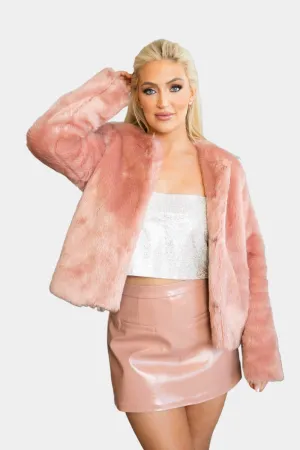 Baddie Faux Fur Jacket - Champagne