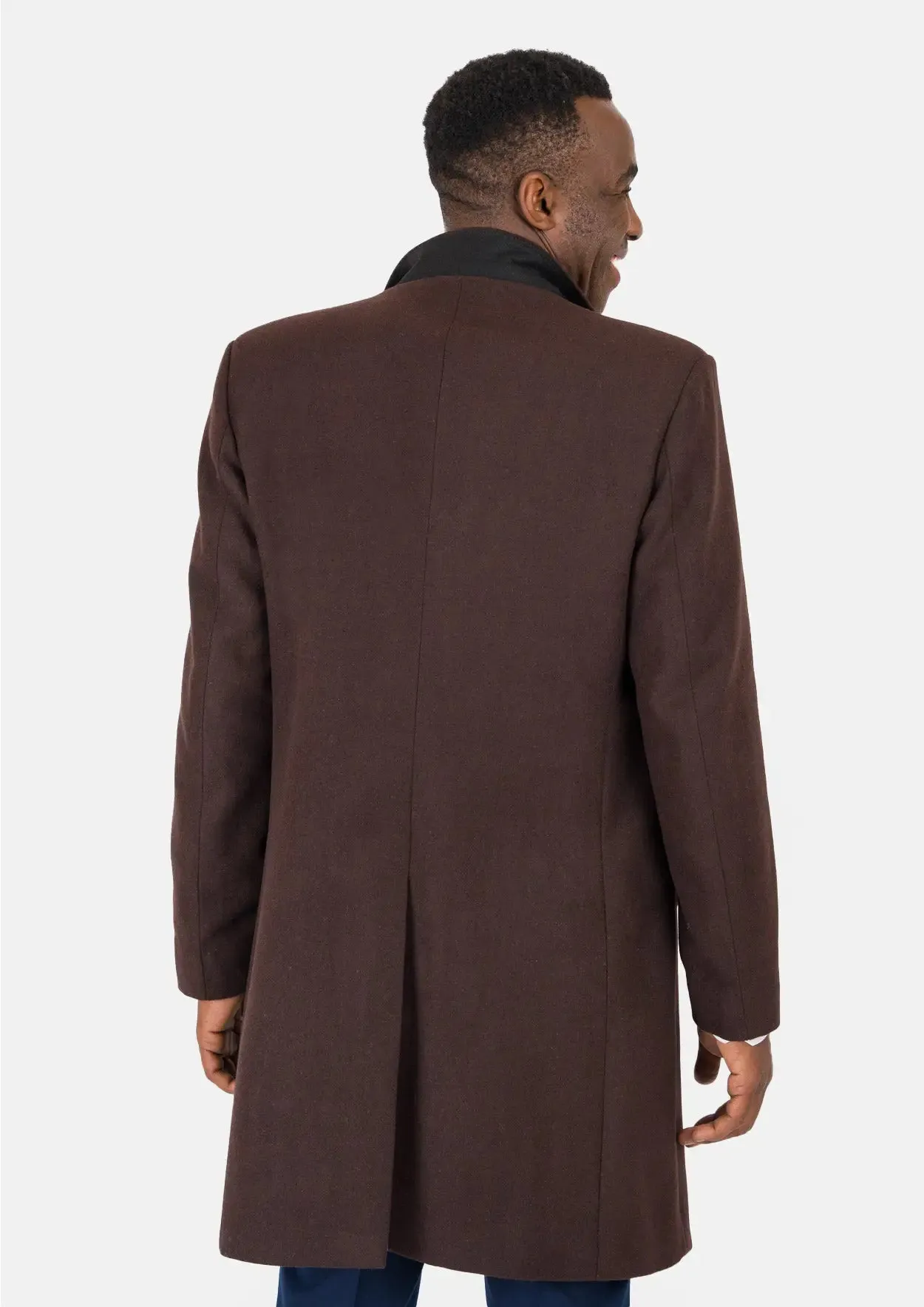 Brown Wool Classic Overcoat