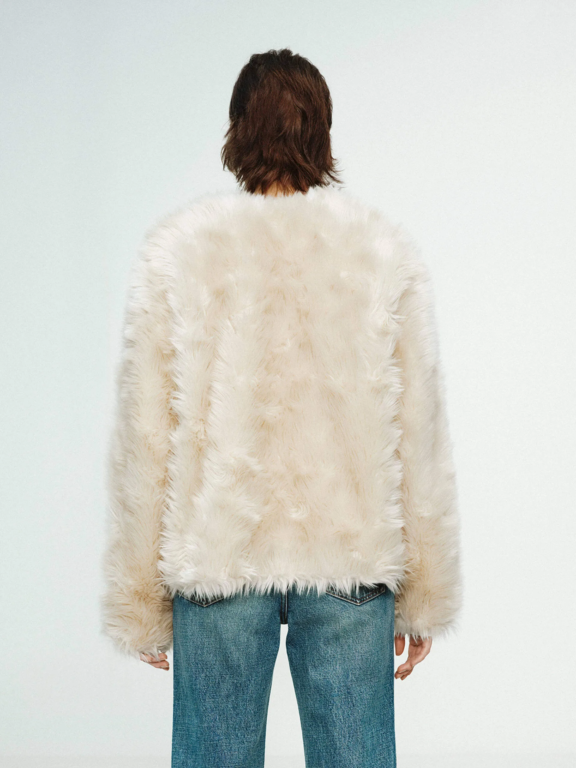 Buckle Faux Fur Coat