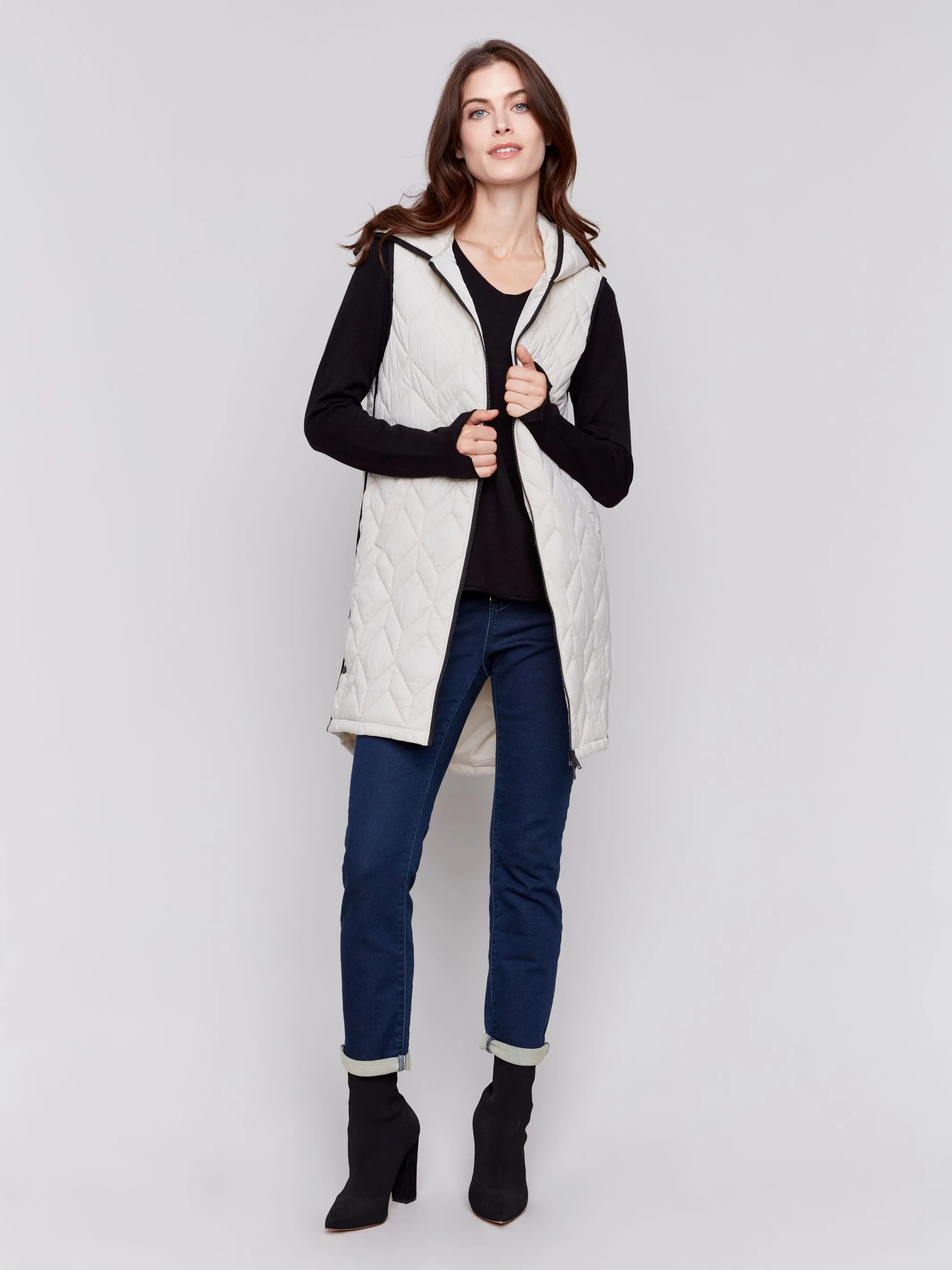 Charlie B- Long Quilted Vest