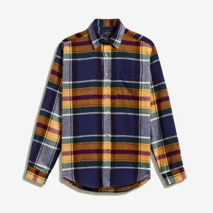 Chelsea Plaid Flannel Shirt - Navy/Yellow