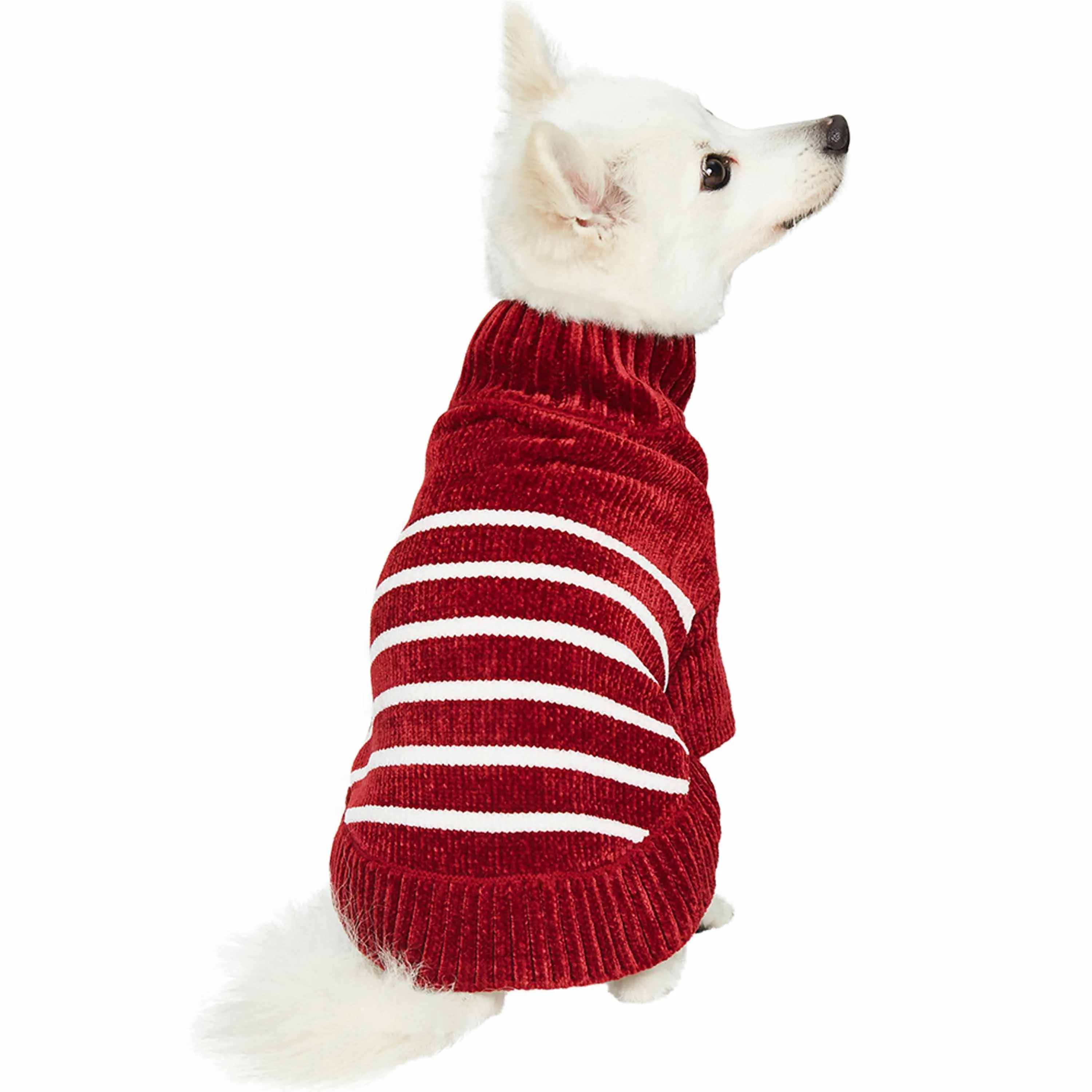 Cozy Soft Chenille Classy Striped Dog Sweater