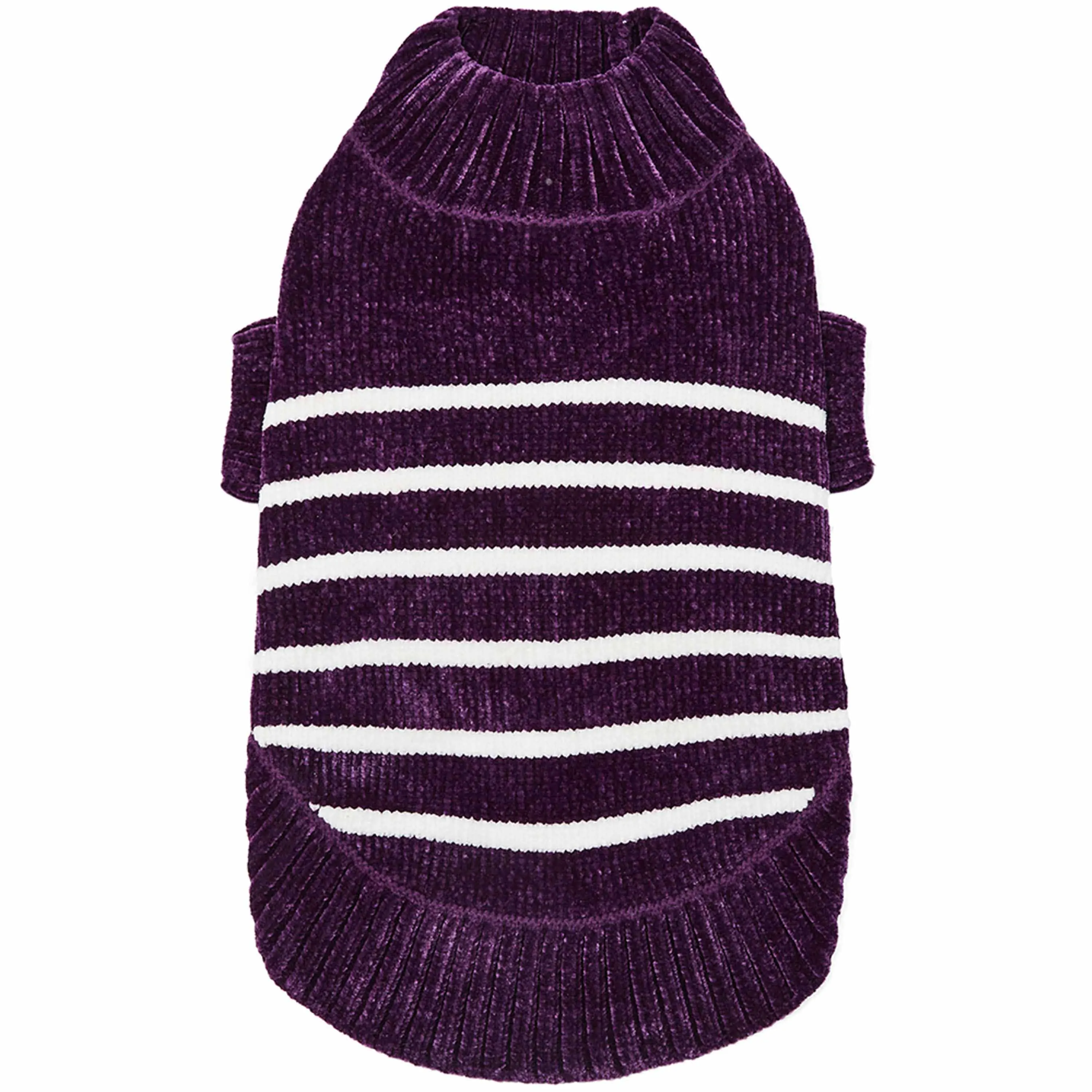 Cozy Soft Chenille Classy Striped Dog Sweater