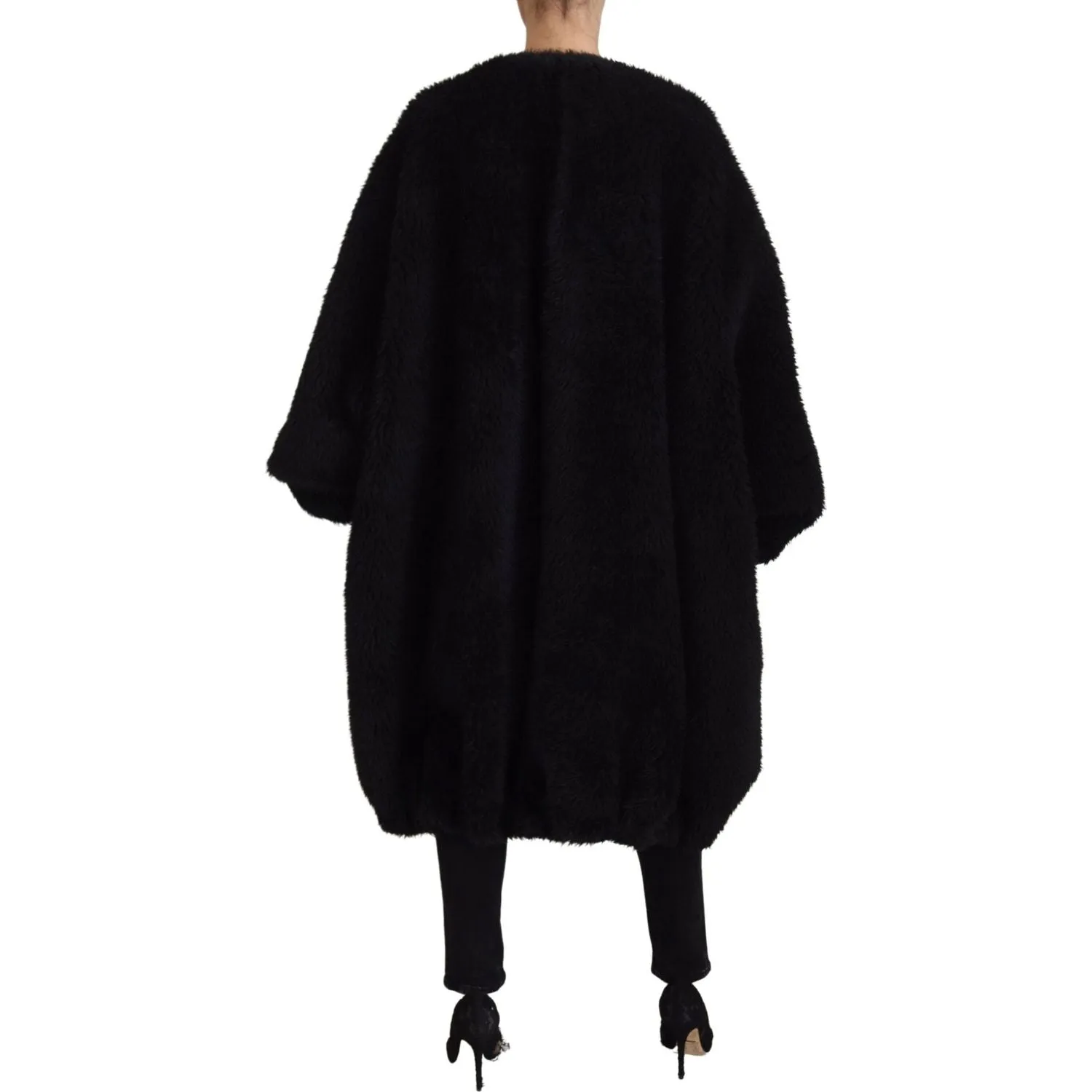 Dolce & Gabbana Elegant Black Cashmere Blend Overcoat Jacket