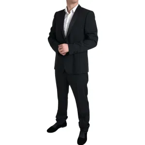 Dolce & Gabbana Elegant Black Slim Fit Two-Piece Suit