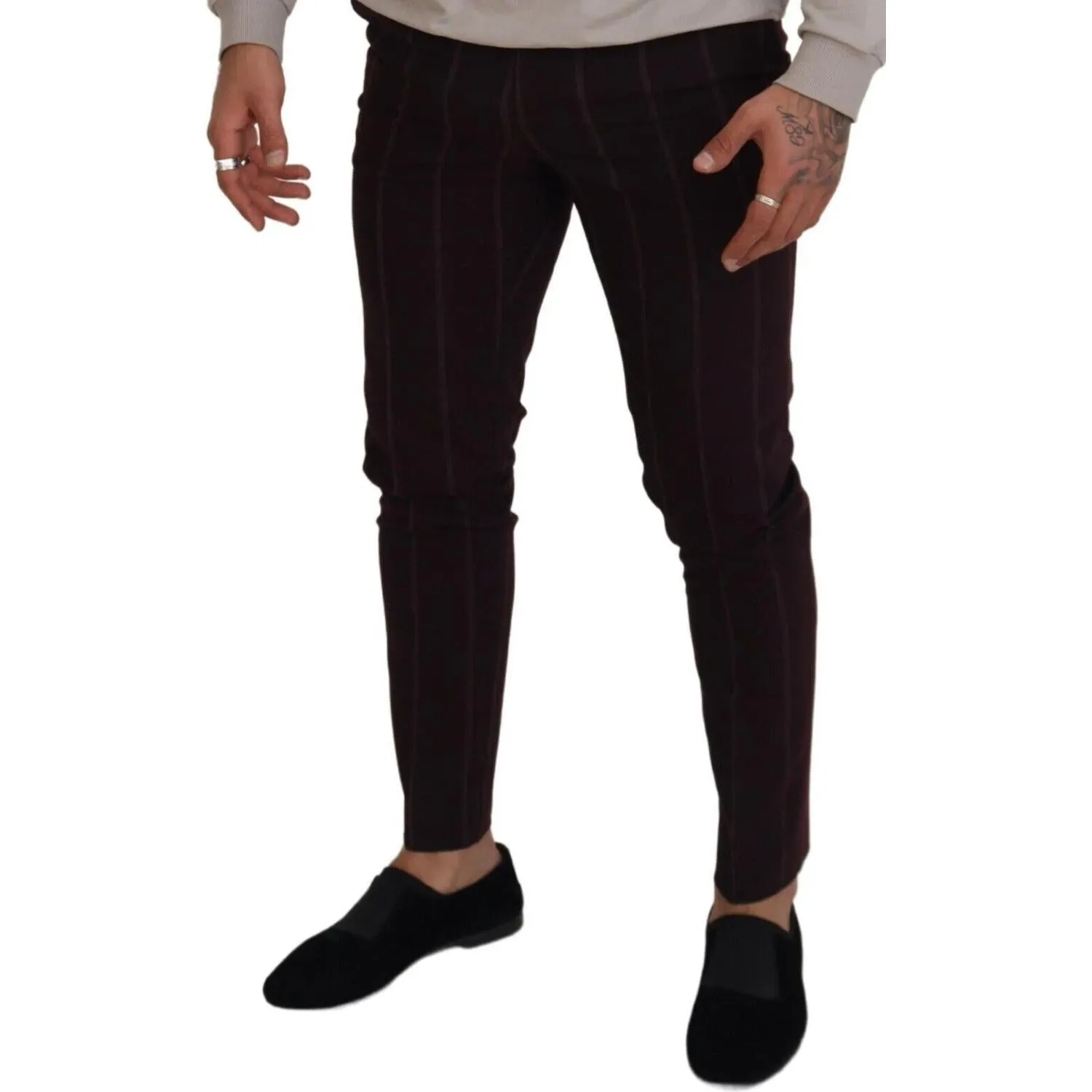 Dolce & Gabbana Elegant Brown Wool Blend Trousers