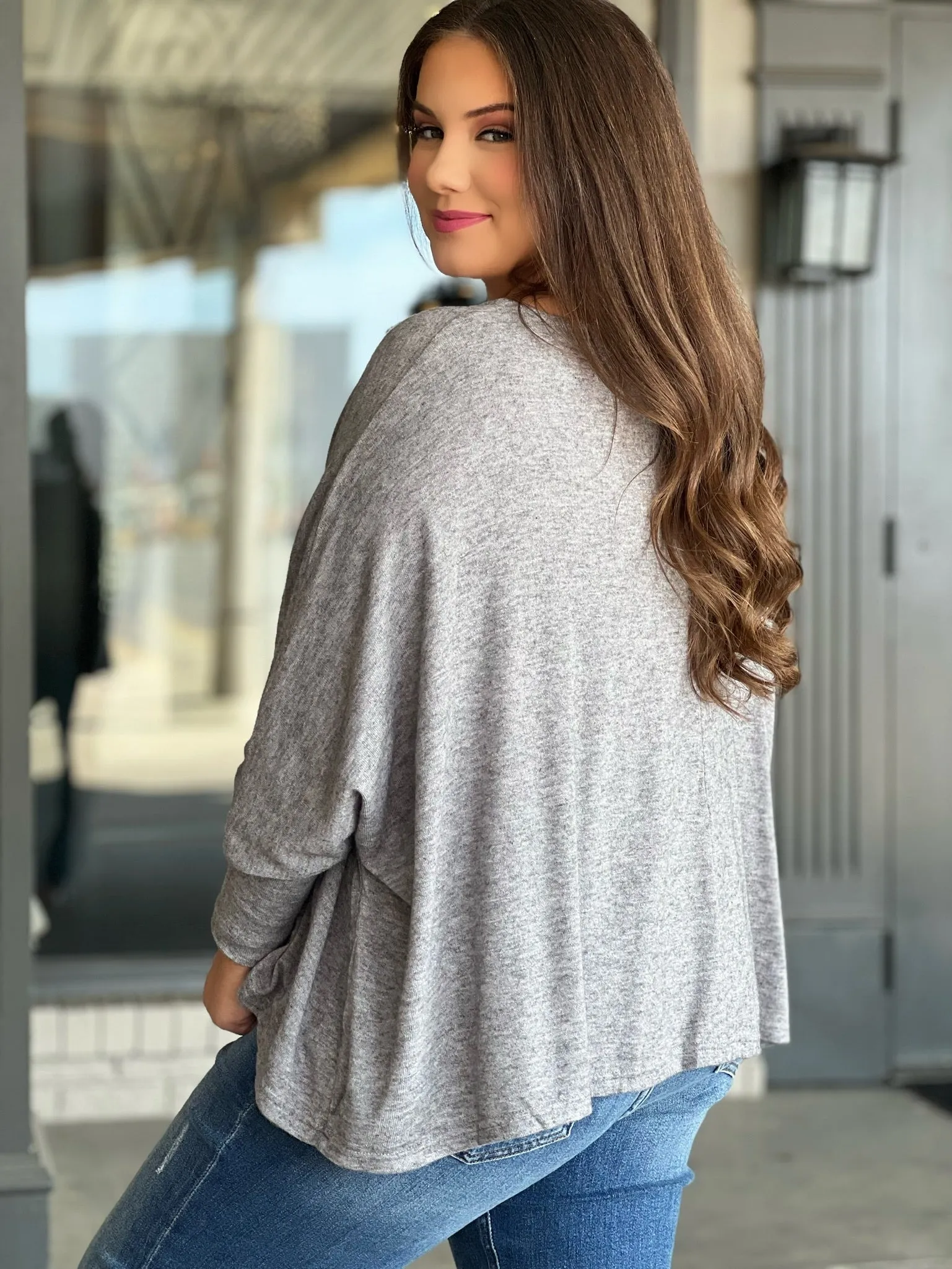 Everett Oversized Top - Grey (FINAL SALE)