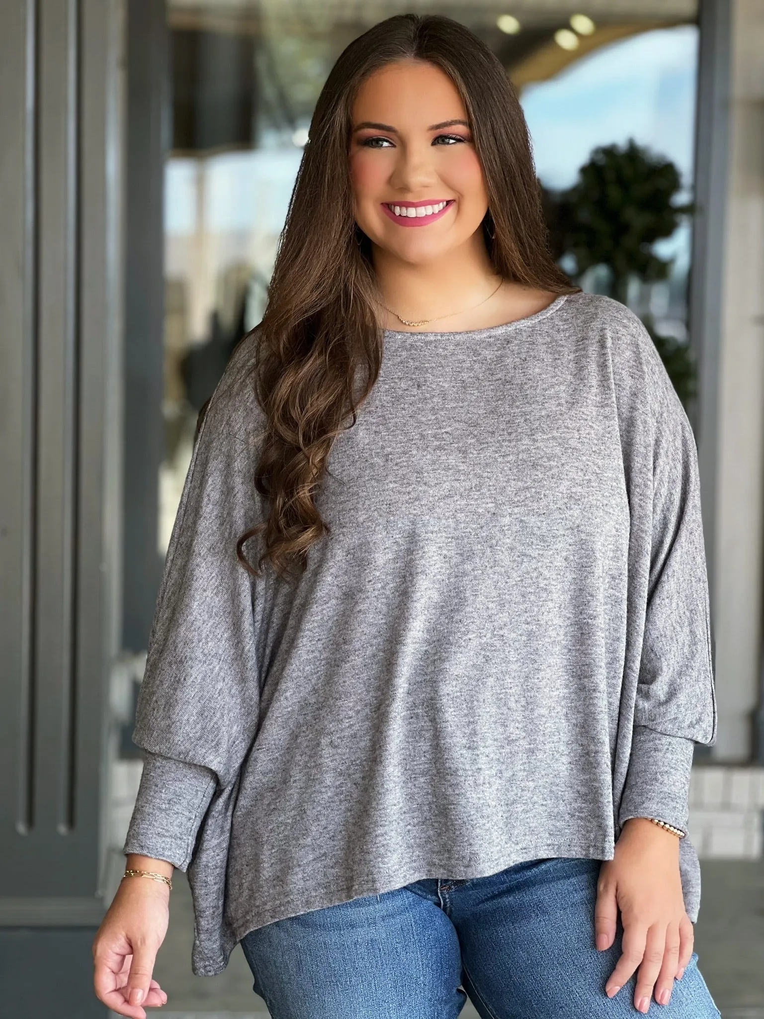 Everett Oversized Top - Grey (FINAL SALE)