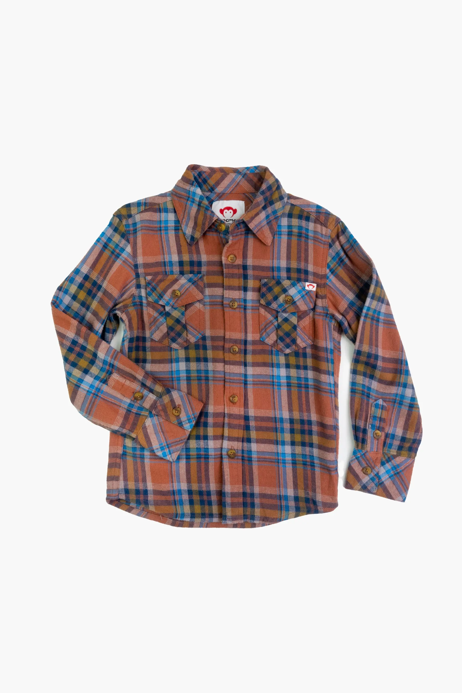 Flannel Shirt, Clay/Jewel Plaid