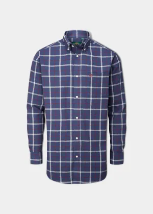 Ilkley Flannel Check Shirt In Blue - Shooting Fit