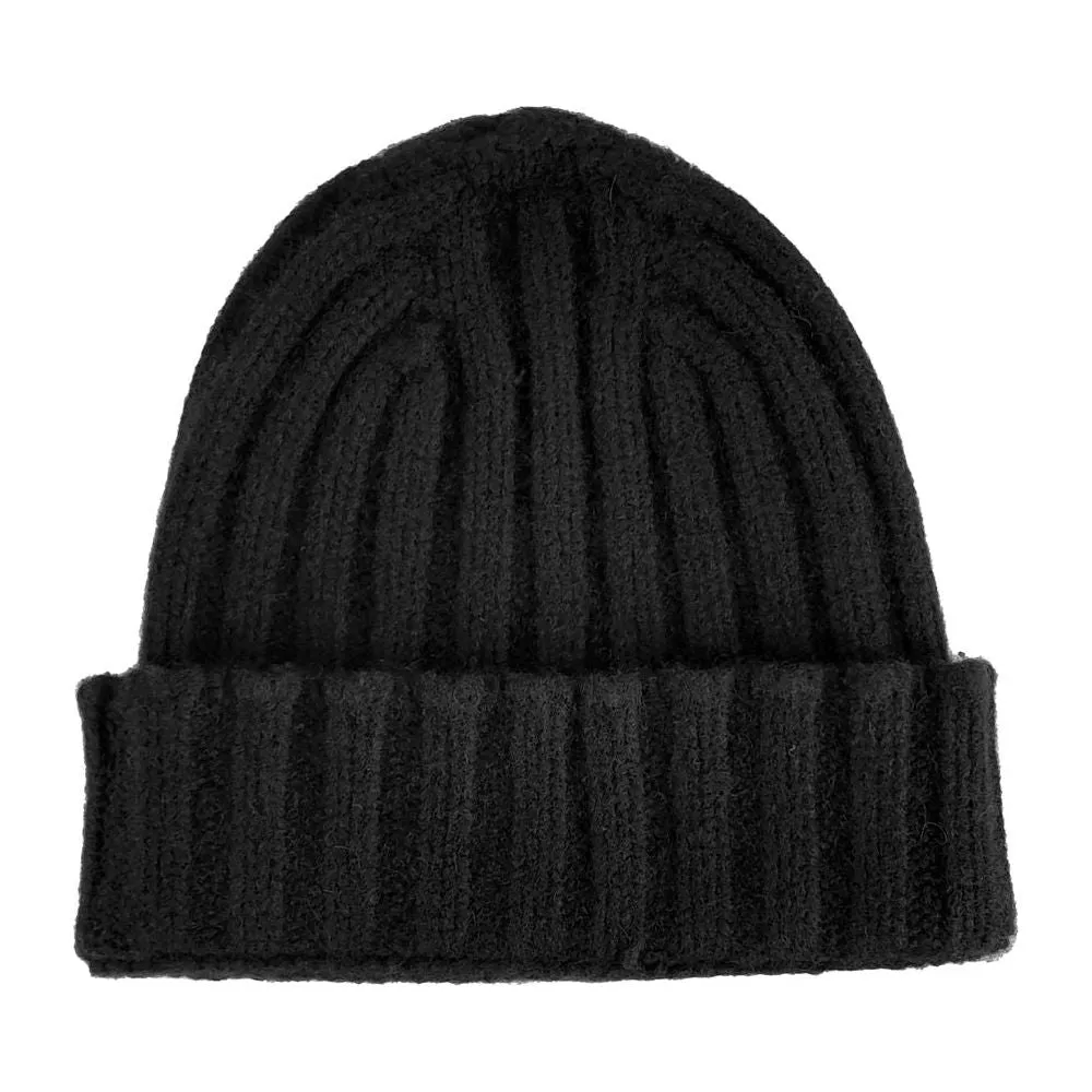 Made in Italy Pure Cashmere Ribbed Winter Hat