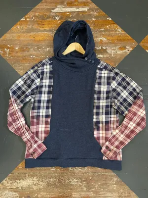 MASHUP BLEACHED HOODIE FLANNEL - M