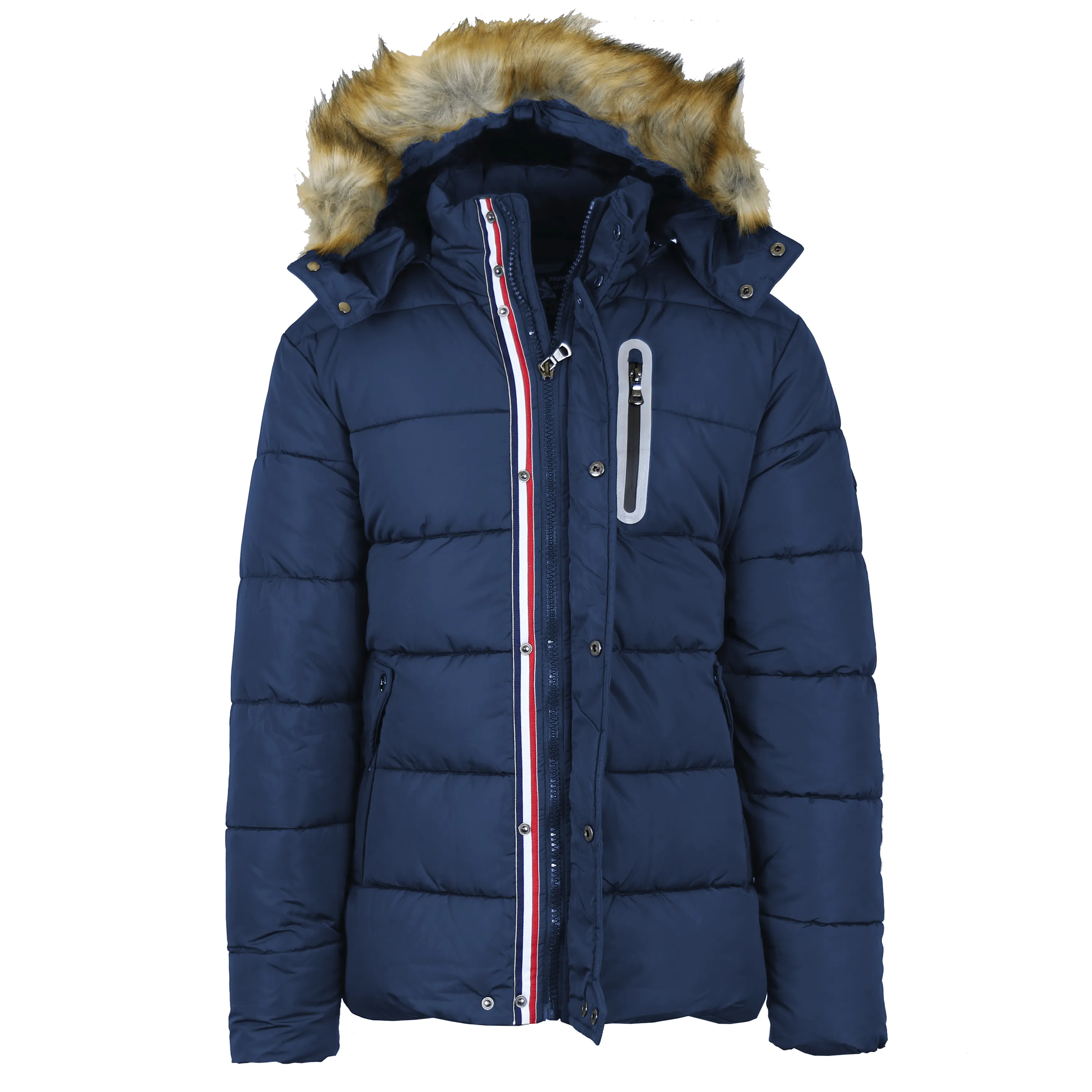 Men's Heavy Tech Puffer Jacket with Fur Hood