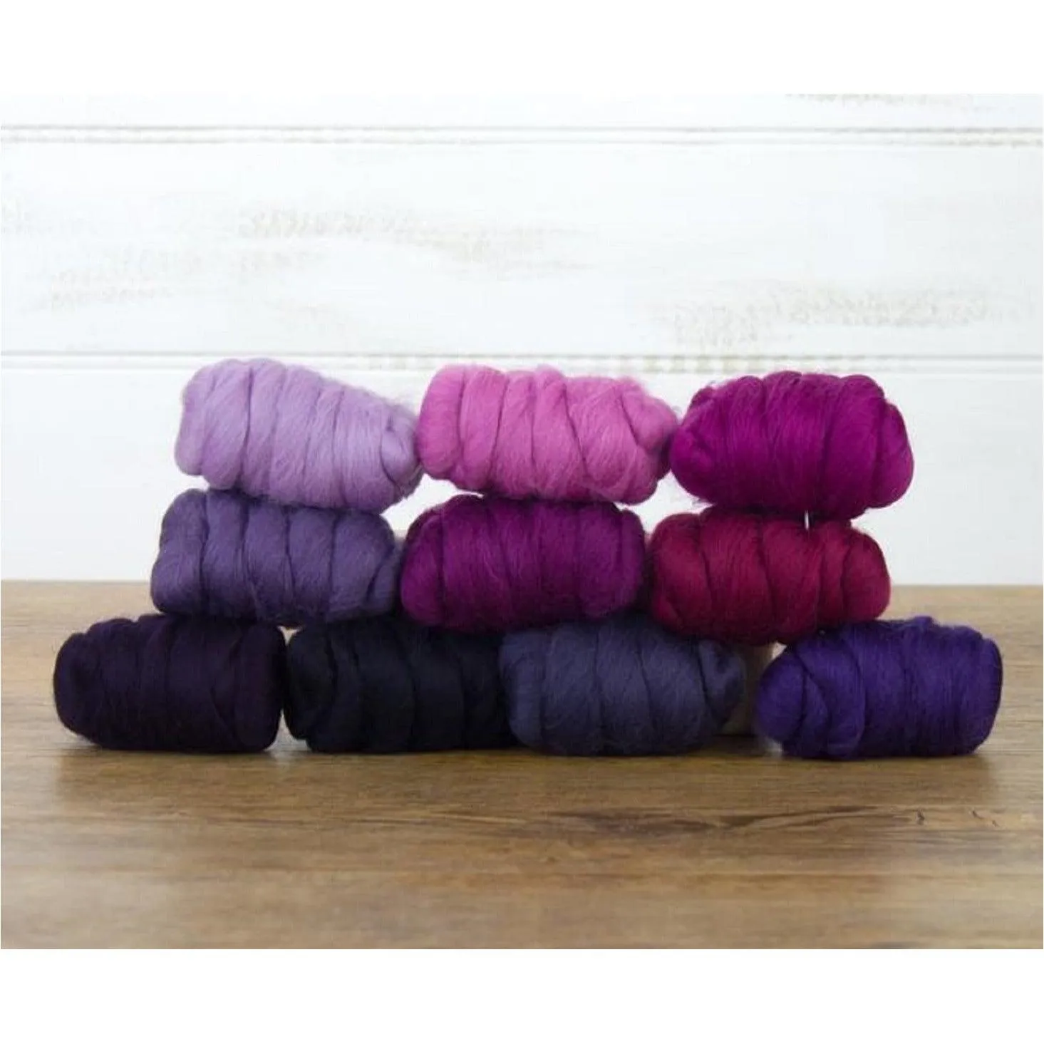 Mixed Merino Wool Variety Pack | Very Berry (Purples) 250 Grams, 23 Micron