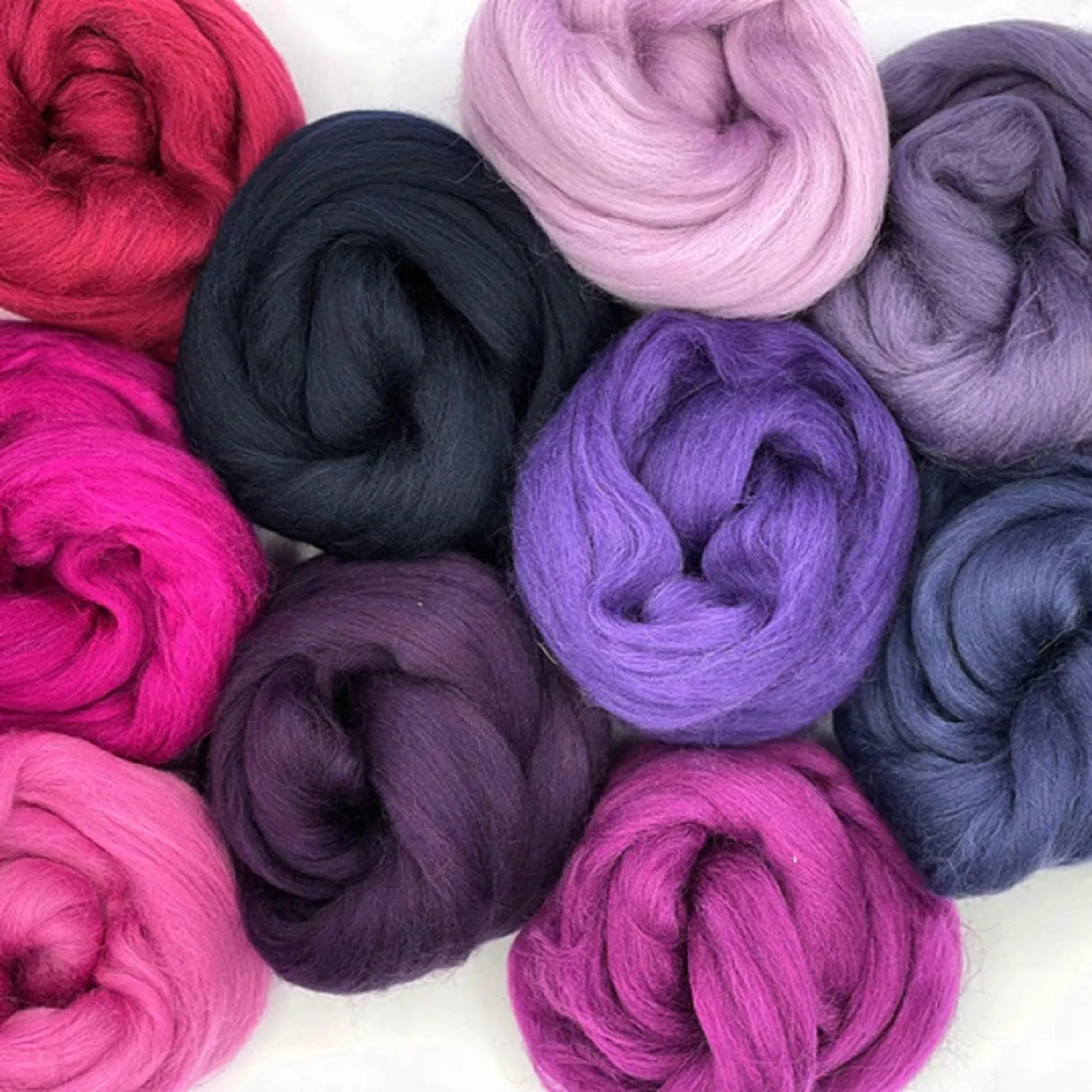 Mixed Merino Wool Variety Pack | Very Berry (Purples) 250 Grams, 23 Micron