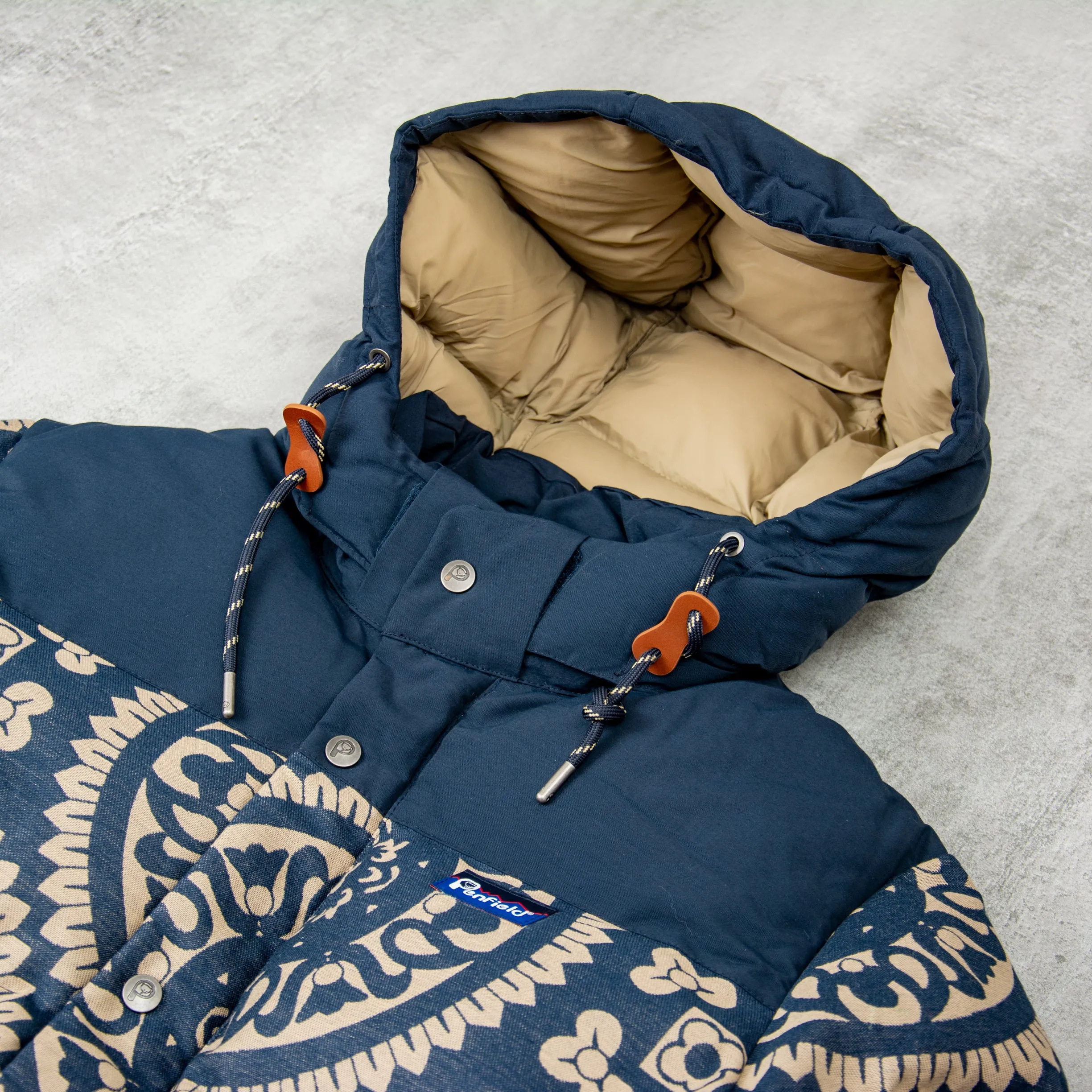 Penfield Jacquard Bowerbridge Quilted Jacket - Navy Blazer