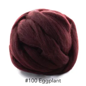 Polish Merino Wool Top - Eggplant