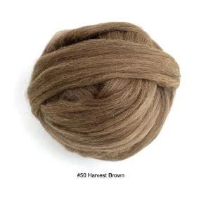 Polish Merino Wool Top - Harvest Brown