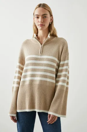 Certainly! Heres an optimized title for the product:

Womens Tessa Sweater - Sand Stripe Knitwear for Cozy Style

This title includes modifiers that enhance searchability and appeal.