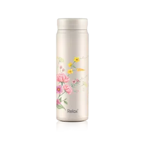 RELAX BLOOM COLLECTION 500ML FACILE STAINLESS STEEL THERMAL FLASK - PEARL