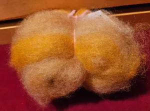 Roving RLS-3 100% Romney Lamb Marigold/Dahlia Swirl -.6 ounces