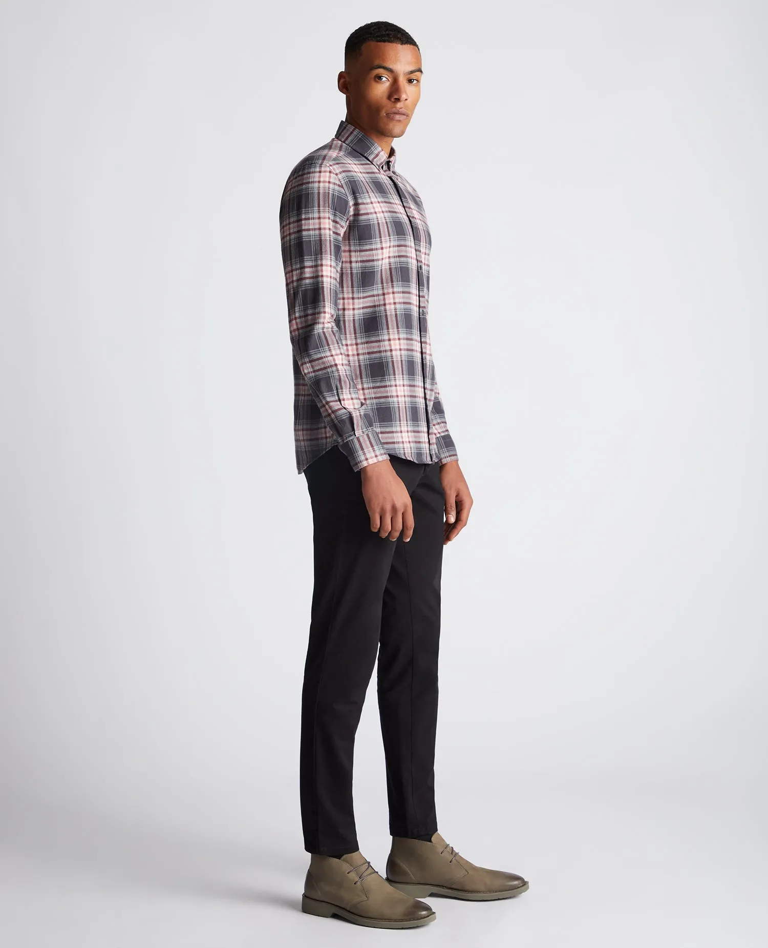 Slim Fit Checked Cotton Shirt