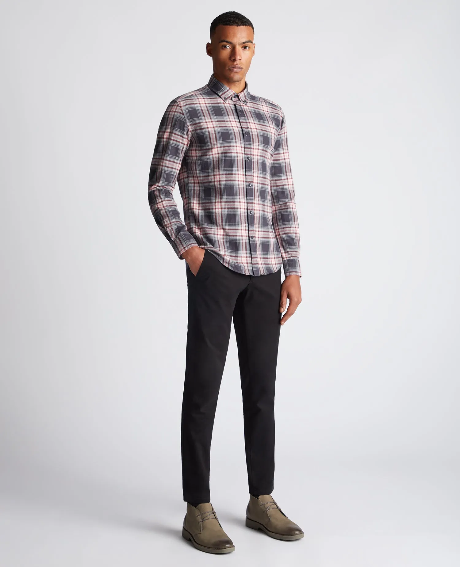 Slim Fit Checked Cotton Shirt