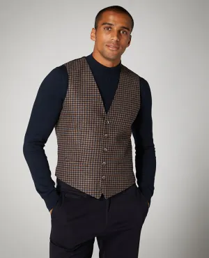 Slim Fit Checked Wool Rich Waistcoat