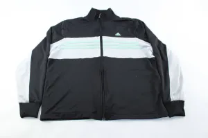 Women's Adidas Embroidered Logo Black & White Striped Jacket